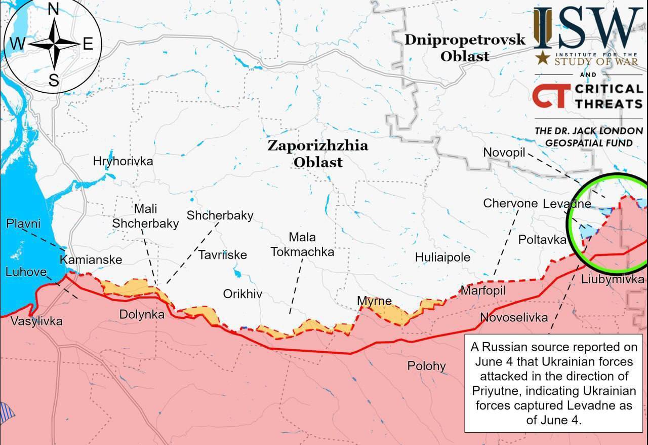 Основываясь на российских источниках, аналитики ISW заявляют о продвижении ВСУ на Запорожском фронте.
