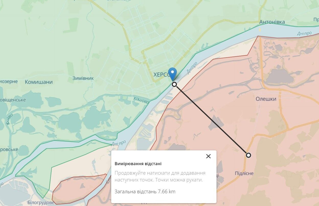 Ситуація на лінії фронту біля Херсону станом на 6 червня 2023 року
