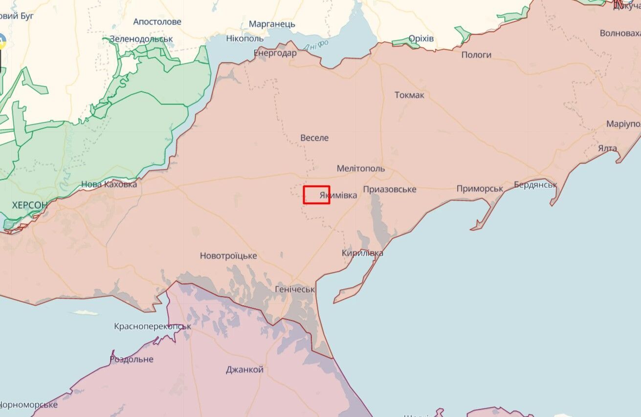 Месторасположение точки подрыва прудов относительно дороги на оккупированный Крым