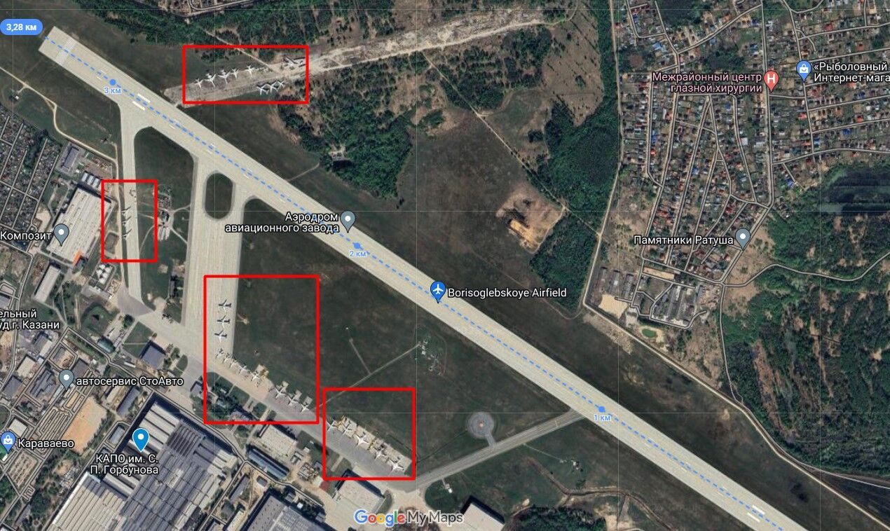 Скільки літаків на летовищі біля заводу ім. Горбунова