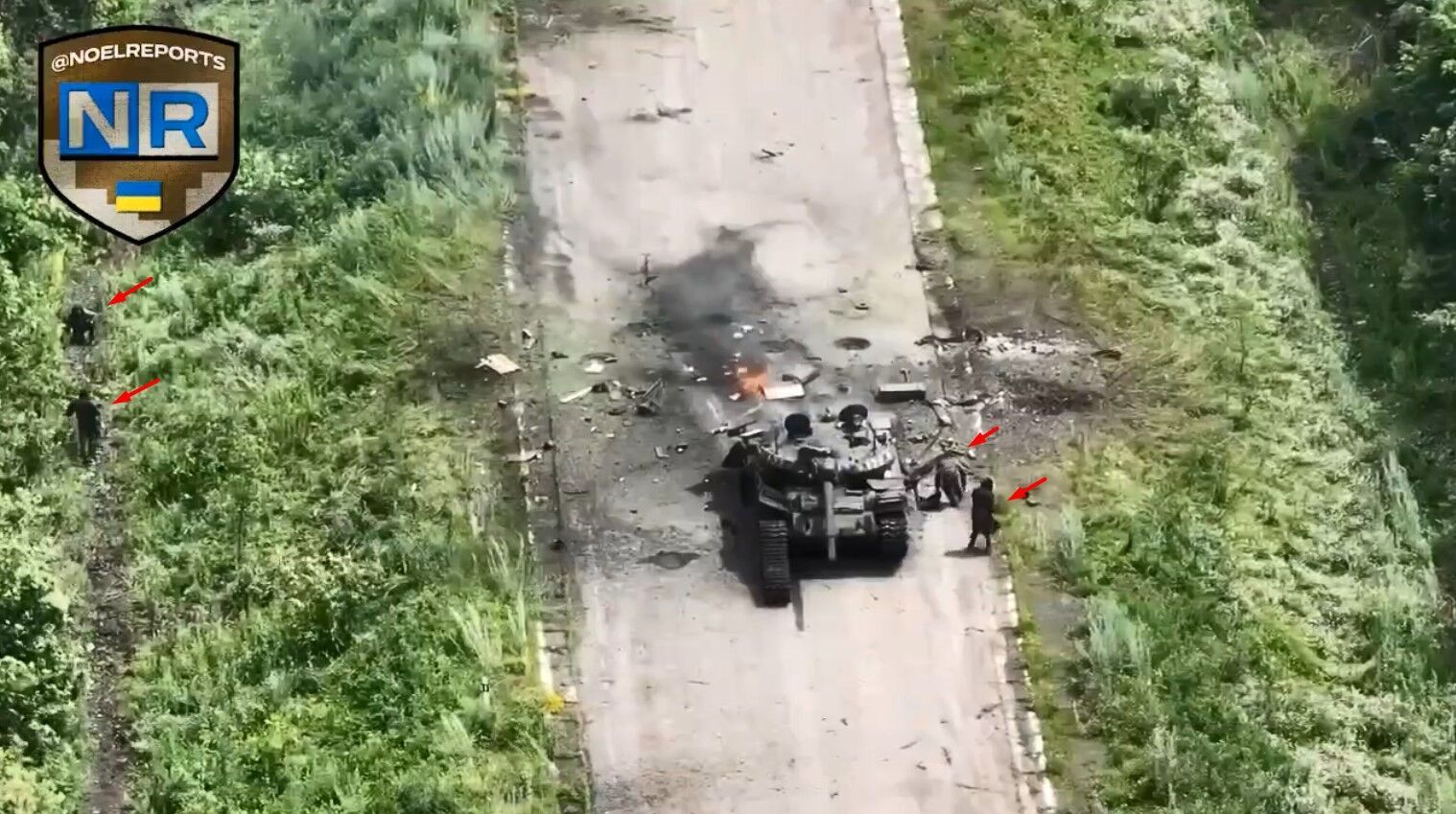 Экипаж танка Т-62 армии рф - последствия наезда на мины под Бахмутом Донецкой области