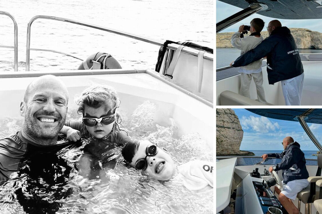 Джейсон Стейтем на отдыхе с семьей