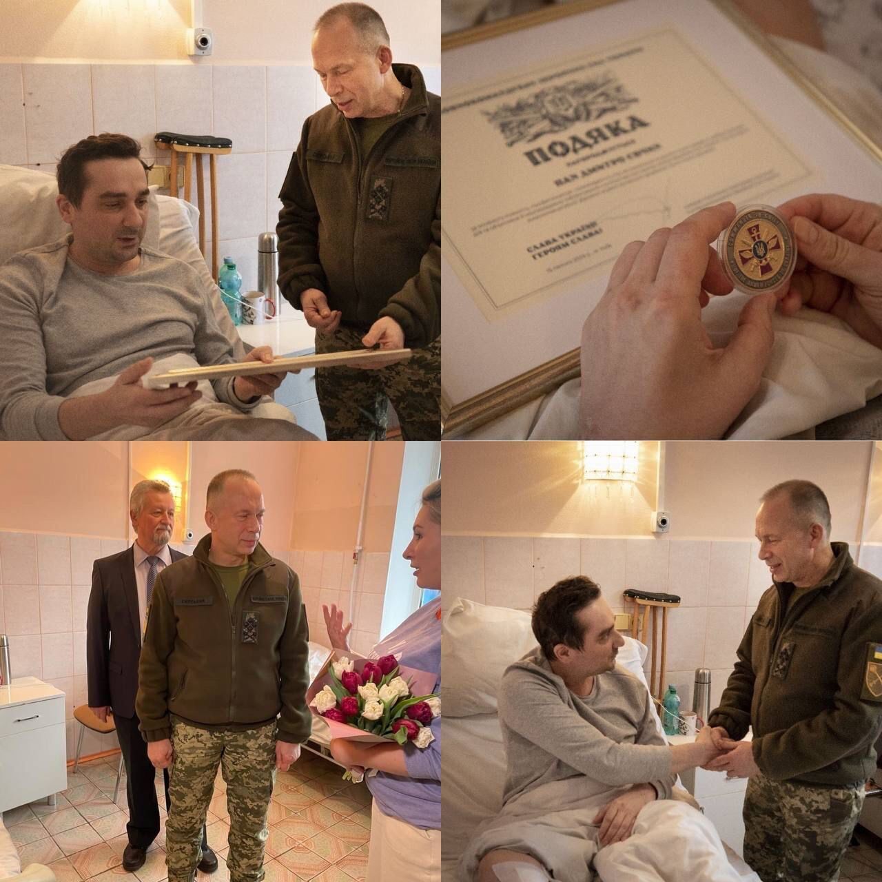Головнокомандувач ЗСУ Сирський відвідав пораненого кореспондента  Дмитра Євчина (фото)