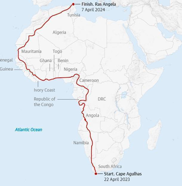 Британець вперше в історії людства пробіг через усю Африку, подолавши 16 250 км та 16 країн