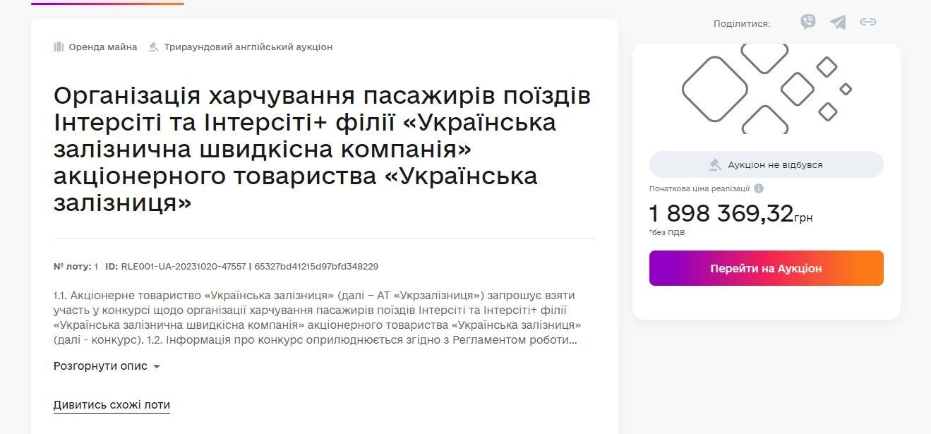 Тендер від Укрзалізниці