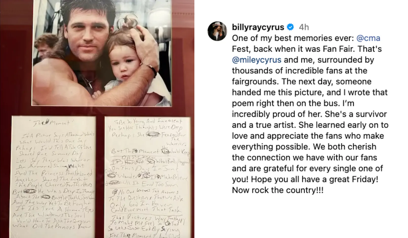 Біллі Рей Сайрус публічно похвалив доньку Майлі на тлі чуток про погані стосунки у родині