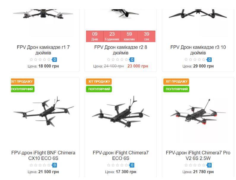Цены на FPV-дроны