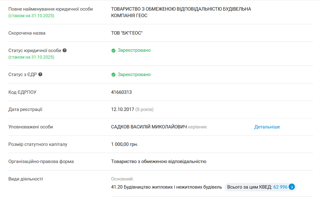ООО ''Строительная компания ''Геос''