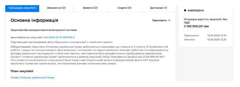 Закупка Словарей украинского языка