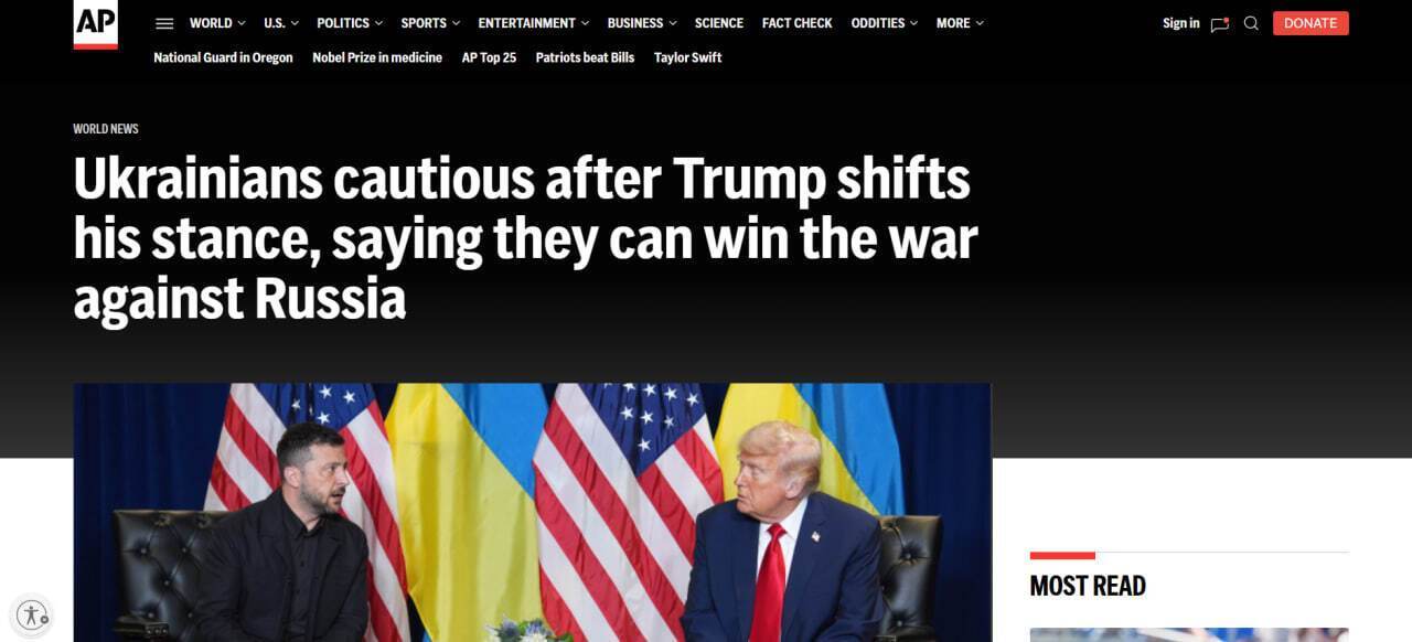 Публикация на apnews с комментарием Владимира Чеславского