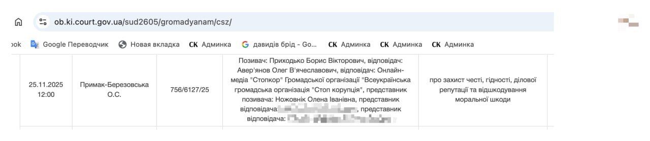 Приходько против медиа? СтопКор отстоял право публично освещать судебный процесс по иску черниговского нардепа