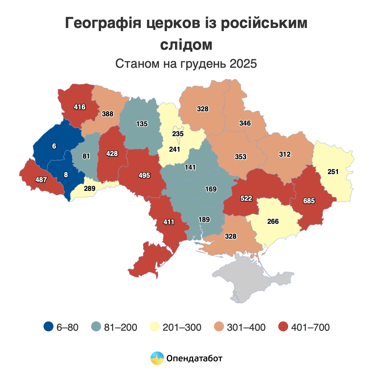 Де найбільше храмів московського патріархату в Україні і скільки вже перейшло до ПЦУ