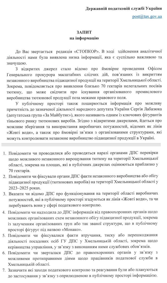 70 га плантаций: нардеп Лабазюк может быть причастен к теневому производству табака в Хмельницкой области, – Обличитель