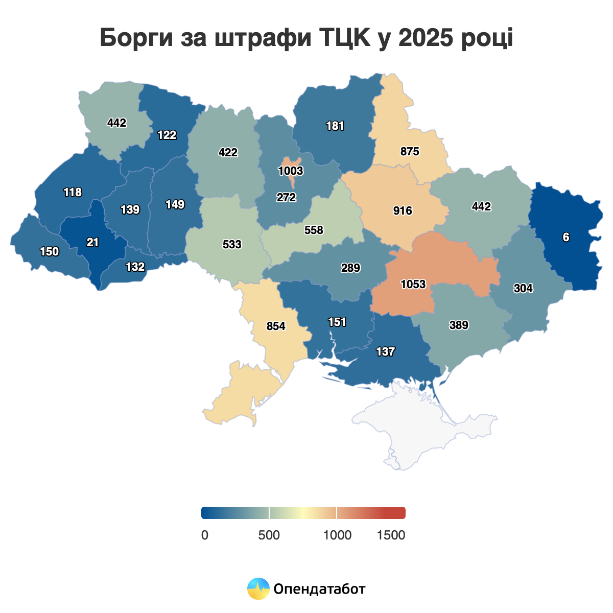 Наиболее активно штрафуют украинцев на Днепропетровщине (1 053 производства), в Киеве (1 003) и на Полтавщине (916)