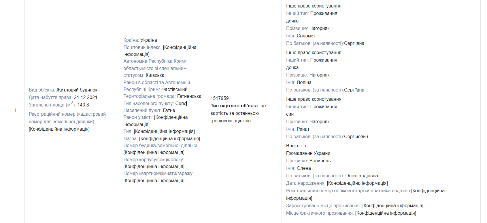 Скриншот декларації