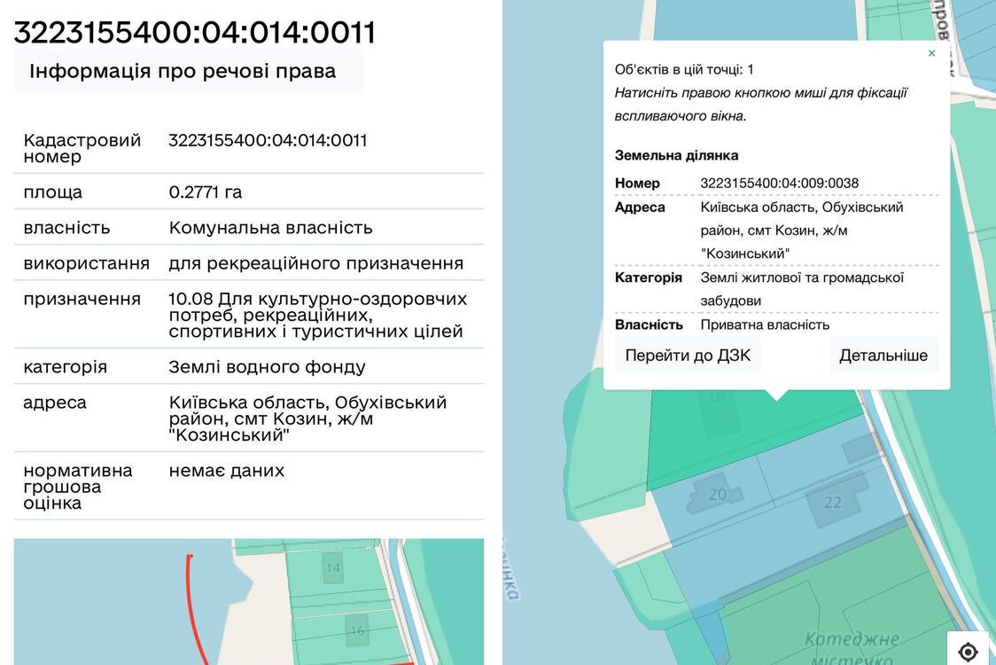 Ділянка в Козині