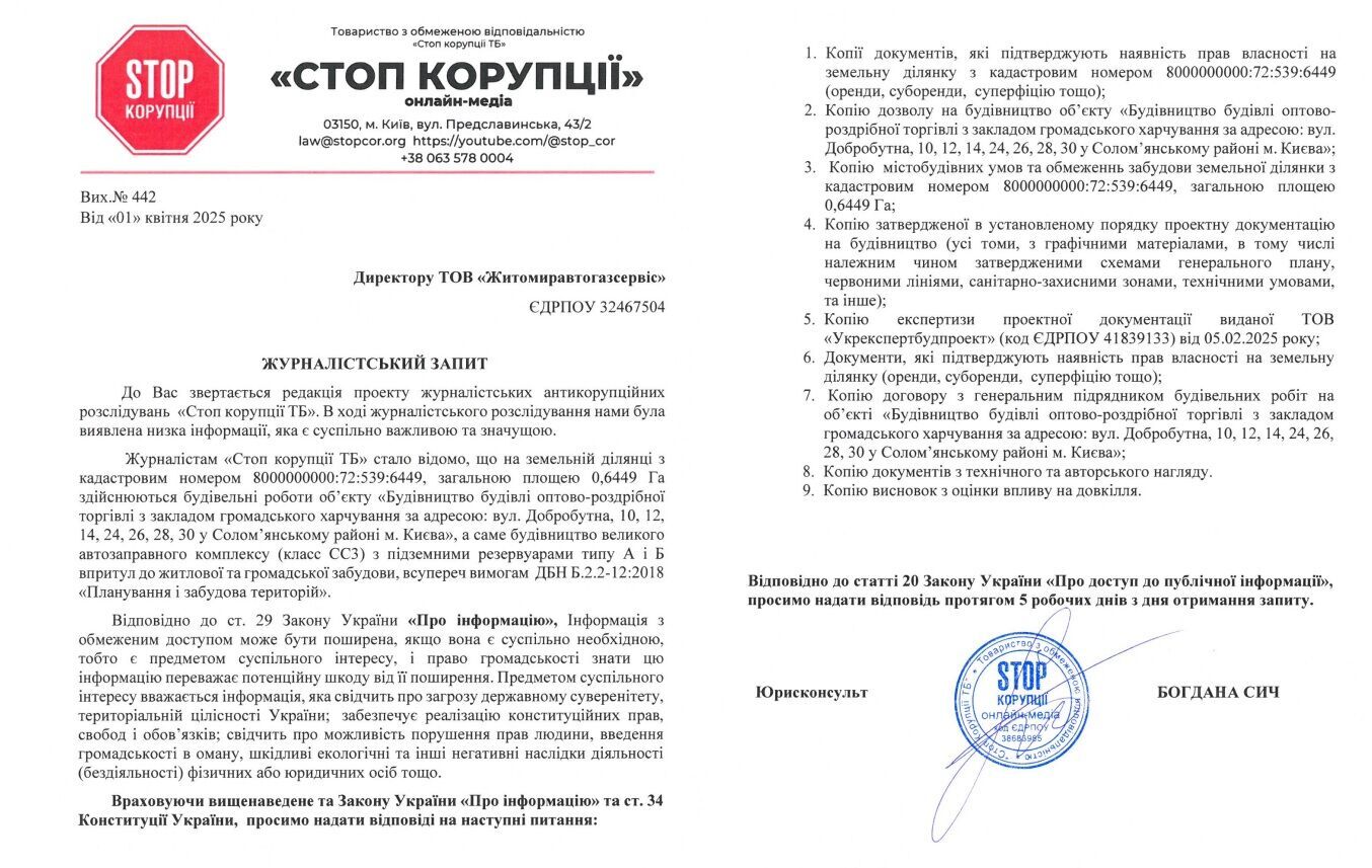 Вплотную к домам: на окружной в Киеве возводят АЗС?