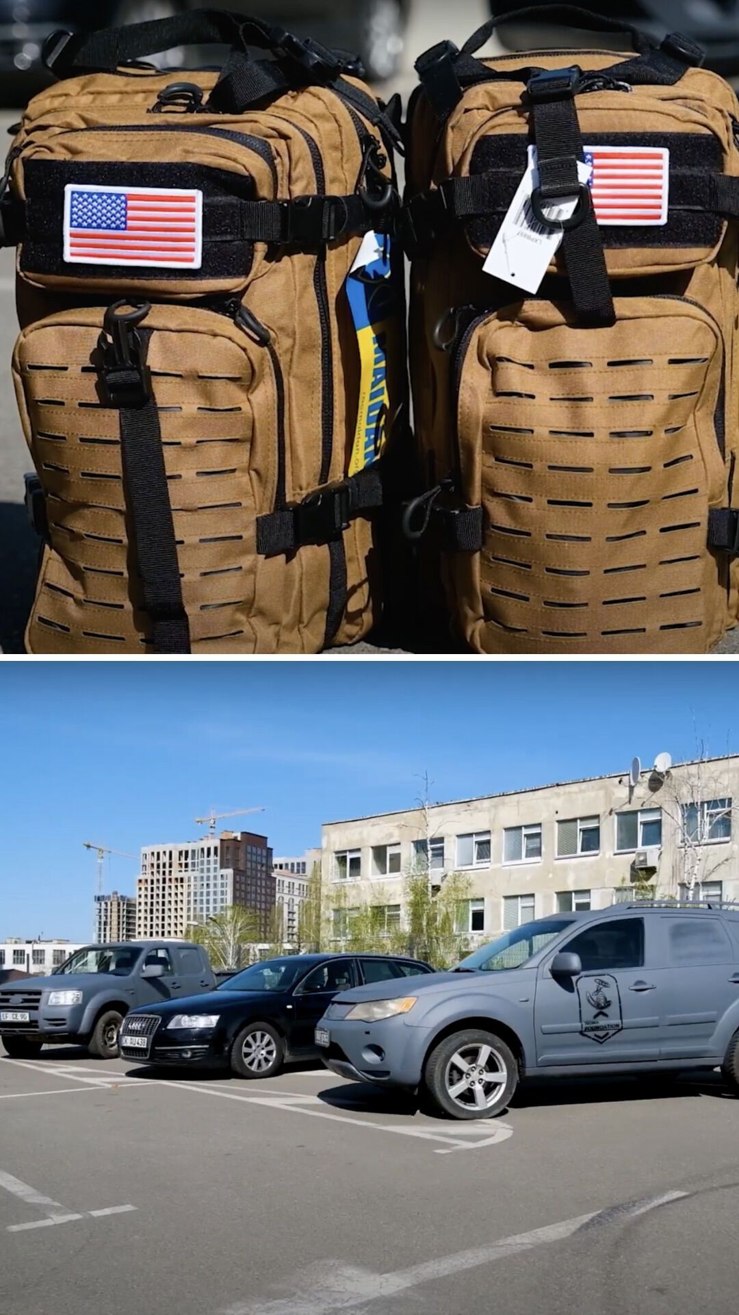 Очередная партия джипов и медицинских средств от трех фондов