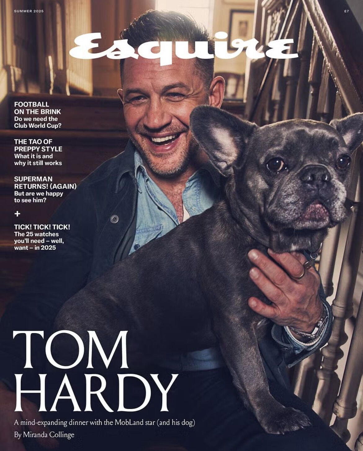 Новый герой Esquire: Том Харди дал интервью со своим бульдогом Блю