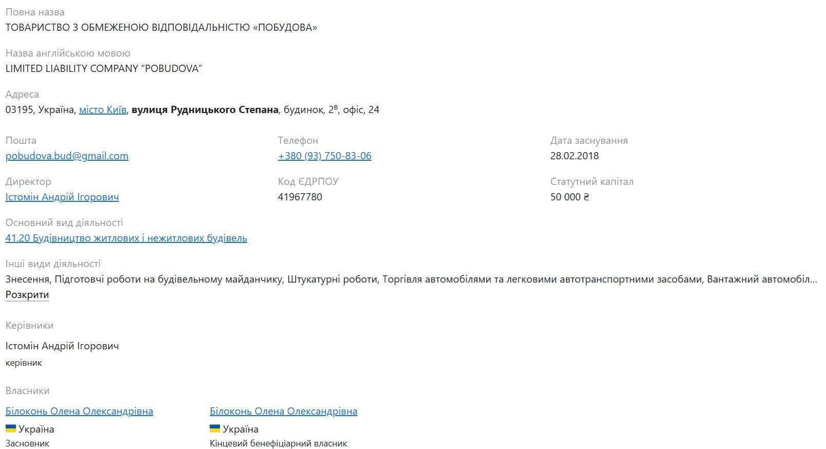 Одним із засновників консорціуму ''Будмонтаж Груп Констракшн'' є ТОВ ''І.Б.К. Девелопмент''