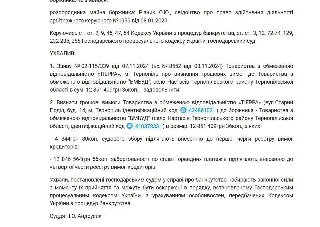 Сума контракту становила 125 203 165,23 грн з ПДВ