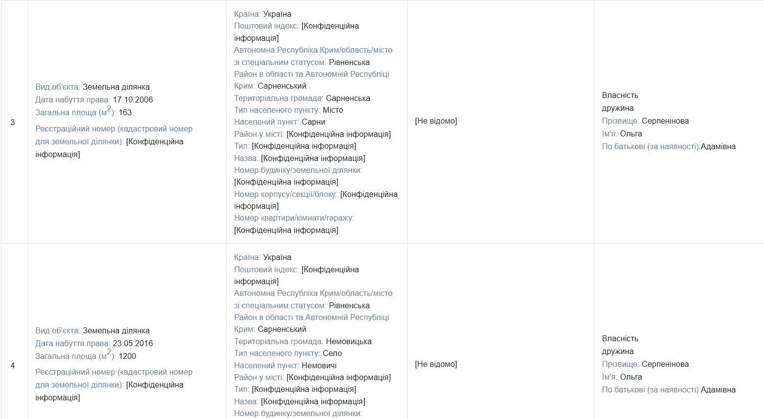 Нерухоме майно Руслана Серпенінова