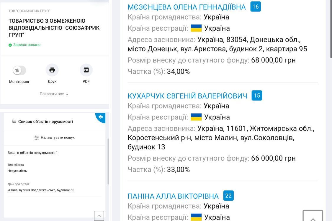 Владельцем здания является ООО ''СОЮЗАФРИК ГРУПП''