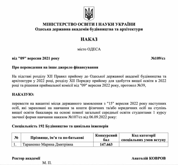 В Одесі третьокурсниця отримала держконтракти на 8 мільйонів — без конкурсу і досвіду