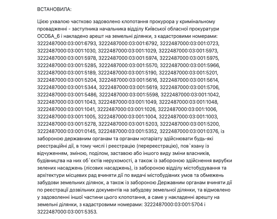 Фрагмент ухвали у справі №759/18275/24