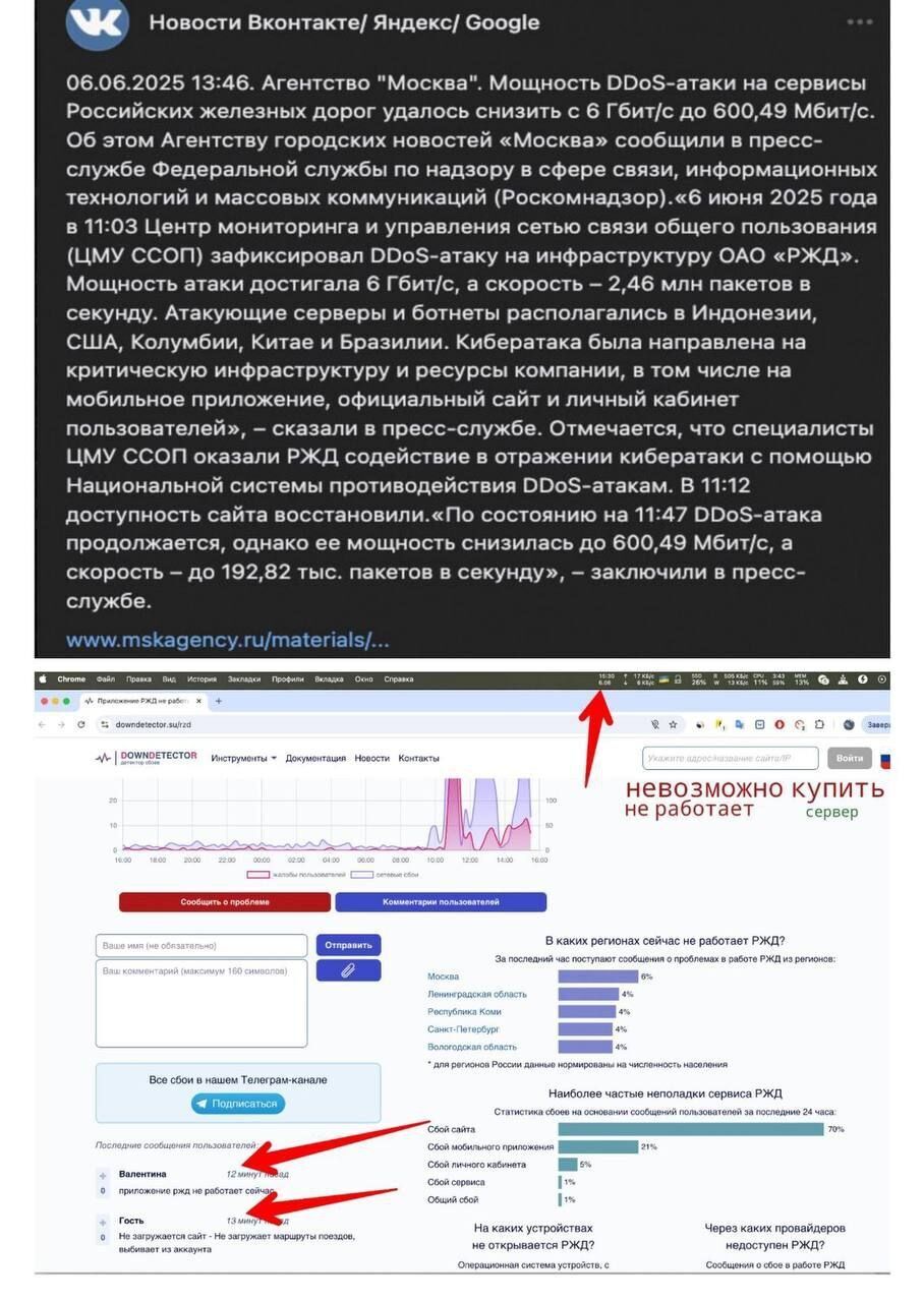 Киберкорпус ГУР ''положил'' сервисы РЖД: сорвана логистика армии рф