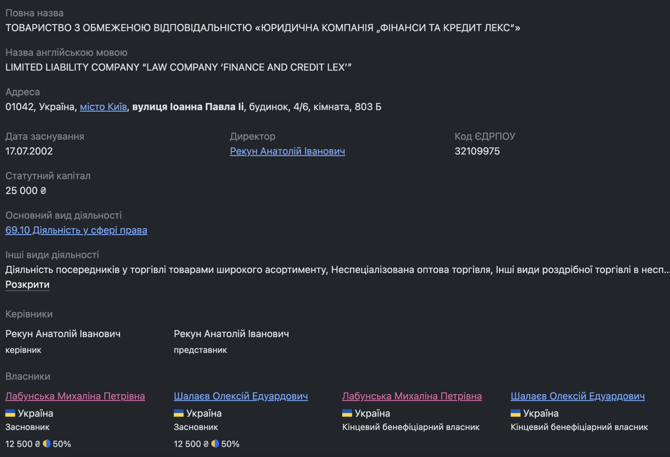 ТОВ ''Юридична компанія ''Фінанси та Кредит Лекс''