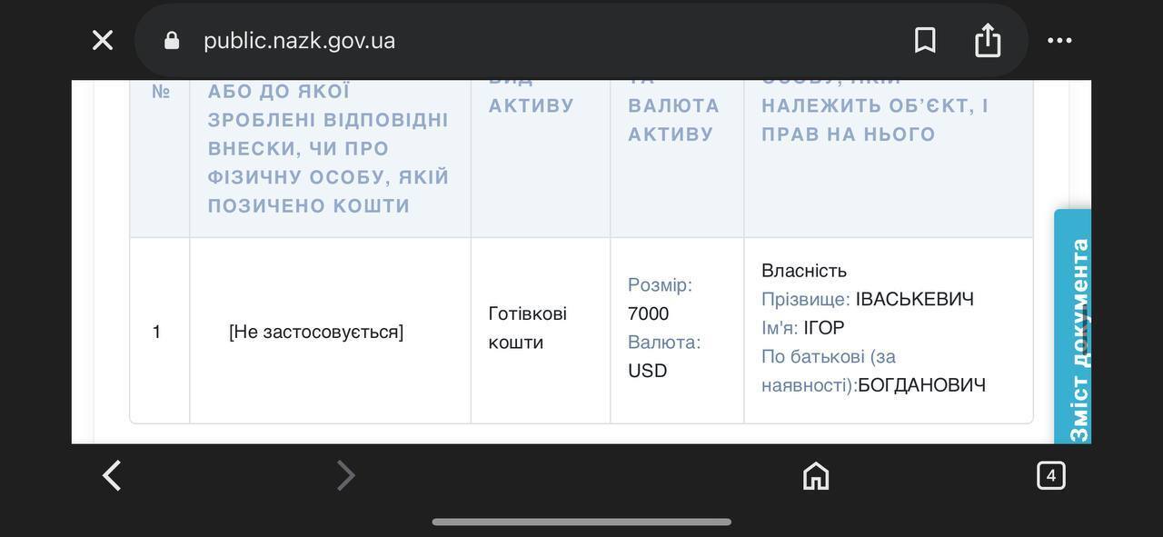 Информация о наличке