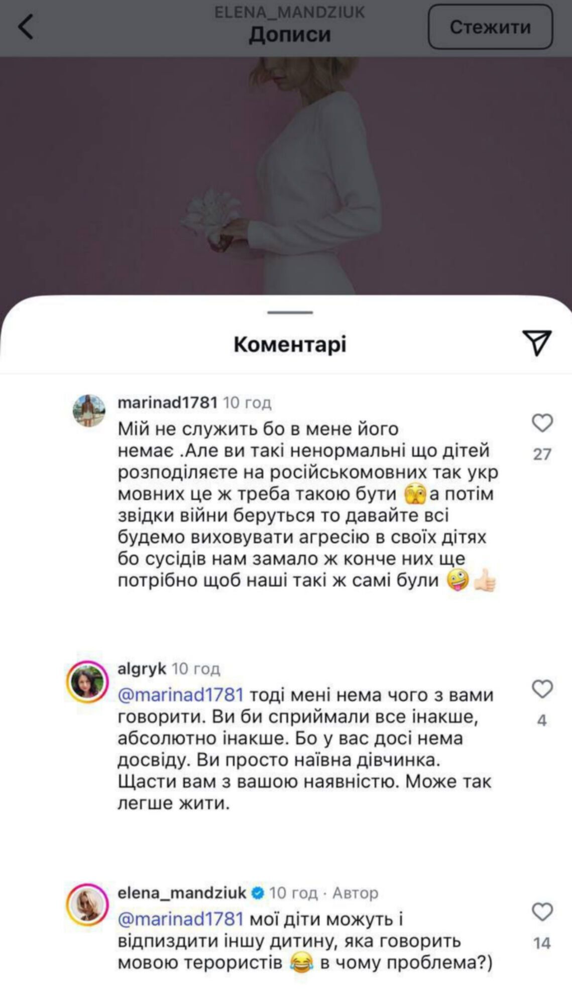 Проти блогера Олени Мандзюк відкрили кримінальне провадження за розпалювання ворожнечі