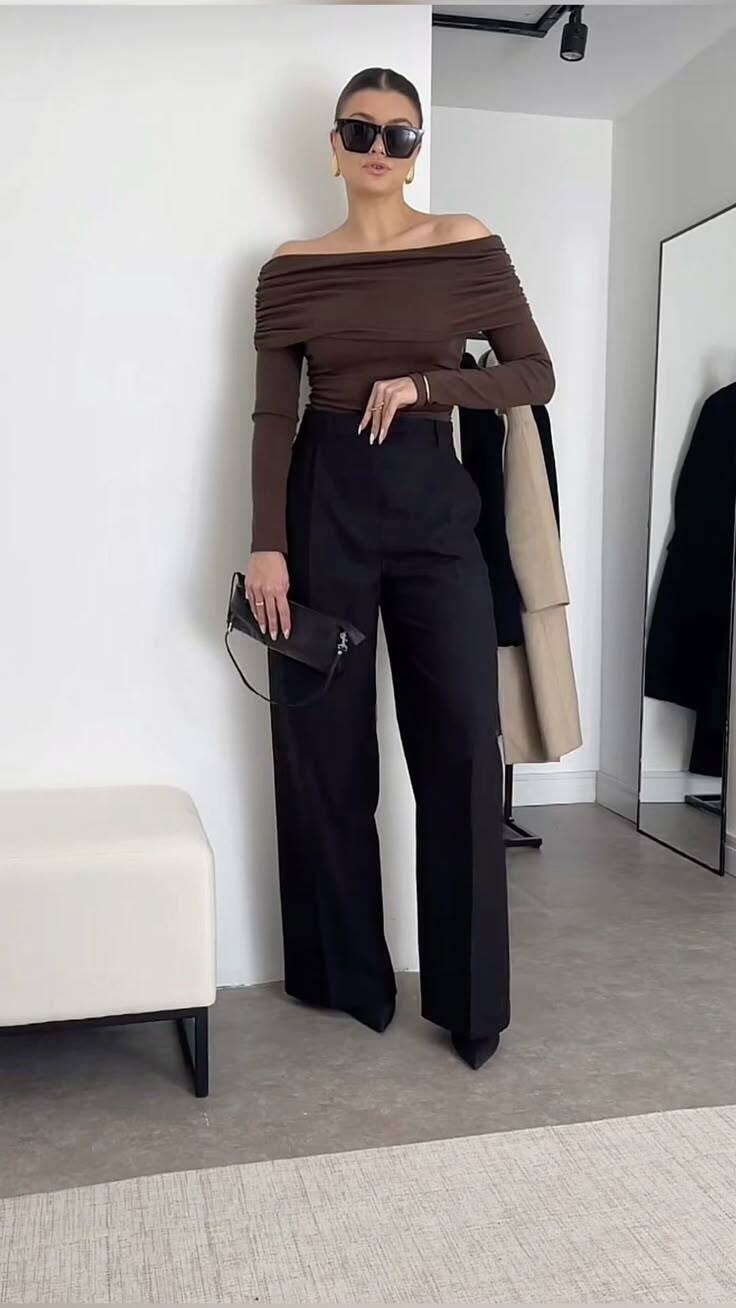 Брюки с высокой посадкой