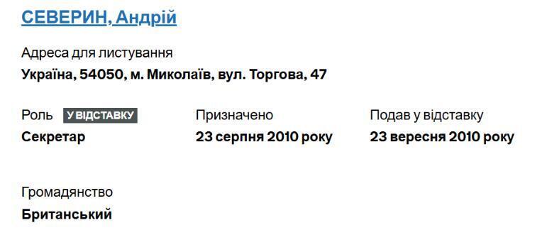 британское гражданство Андрея Северина