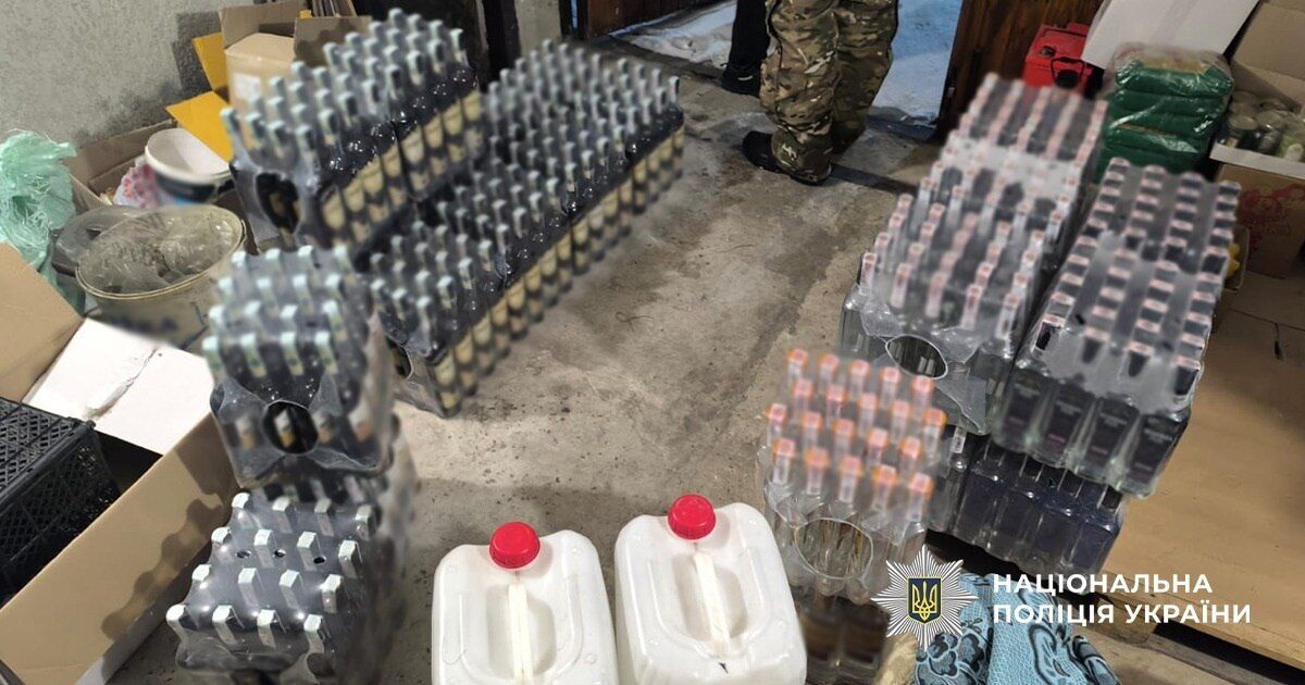 На Тернопільщині Нацполіція ліквідувала підпільний цех з виготовлення фальсифікованого алкоголю