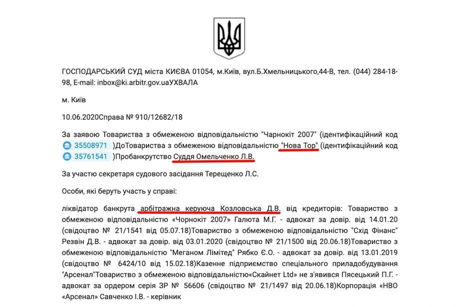 Один судья, одна управляющая, один кредитор: каким образом три дела судьи Омельченко сходятся в окружении Дядeчко?