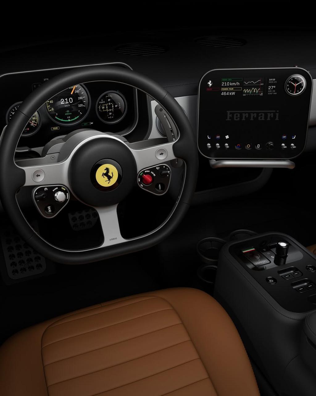 Ferrari показала интерьер первого электрокара Luce, созданного студией Джонни Айва