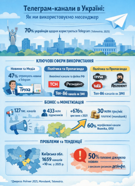 Нові правила для телеграм-каналів в Україні: що пропонує Верховна Рада