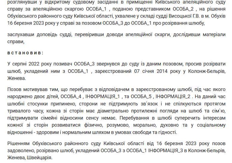 Решение суда о расторжении брака