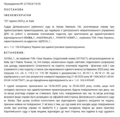 Постановление суда