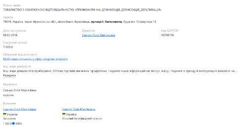 Профилактическая дезинфекция, дезинсекция, дератизация, Лилия Савчук