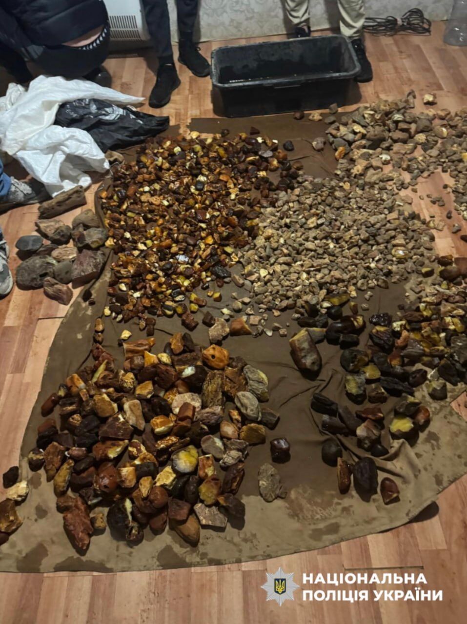 В Ровенской области разоблачили цех по обработке янтаря и изъяли 80 кг камней