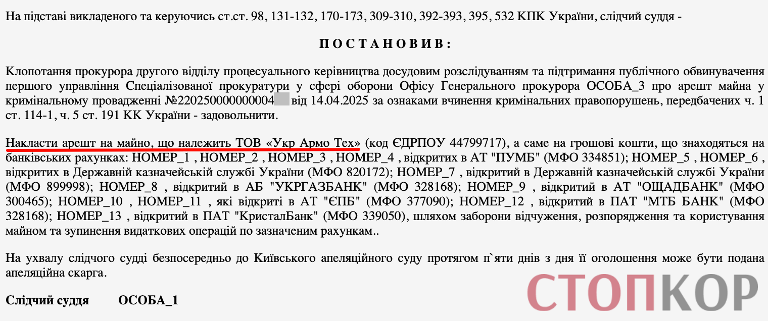 Фрагмент рішення суду