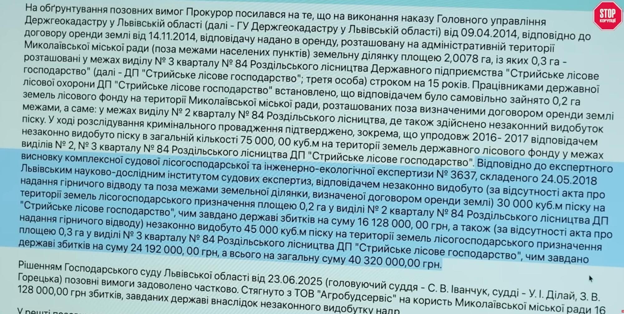 75 тисяч кубометрів піску, 40 мільйонів збитків і нуль виплат: фінансова історія кар'єру на Львівщині