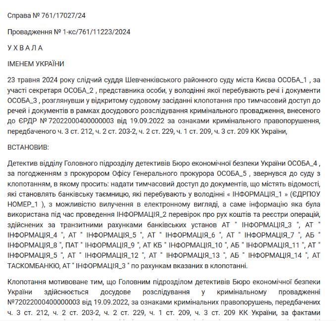 Уголовное производство, расследуемое Бюро экономической безопасности Украины