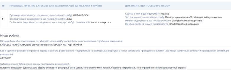 Алла Майданевич занимает должность главного специалиста в Дарницком отделе ДРАЦС в г. Киеве