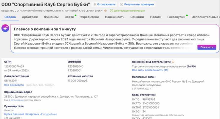 Профіль ''Спортивного Клубу Сергея Бубки''