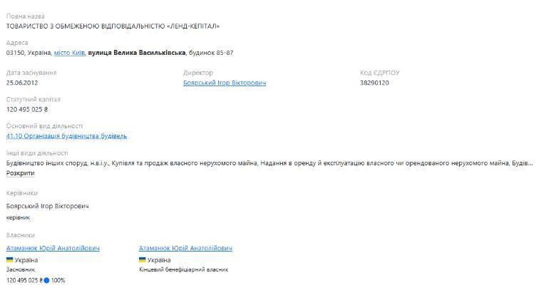 Профіль ТОВ ''ЛЕНД-КЕПІТАЛ'' на Опендатабот