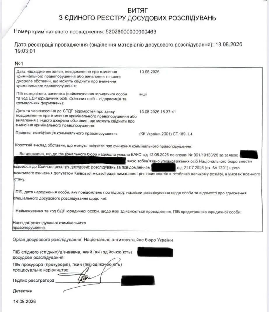НАБУ проверяет Александра Шовковского через $250 тысяч и доходы от рекламы Betking